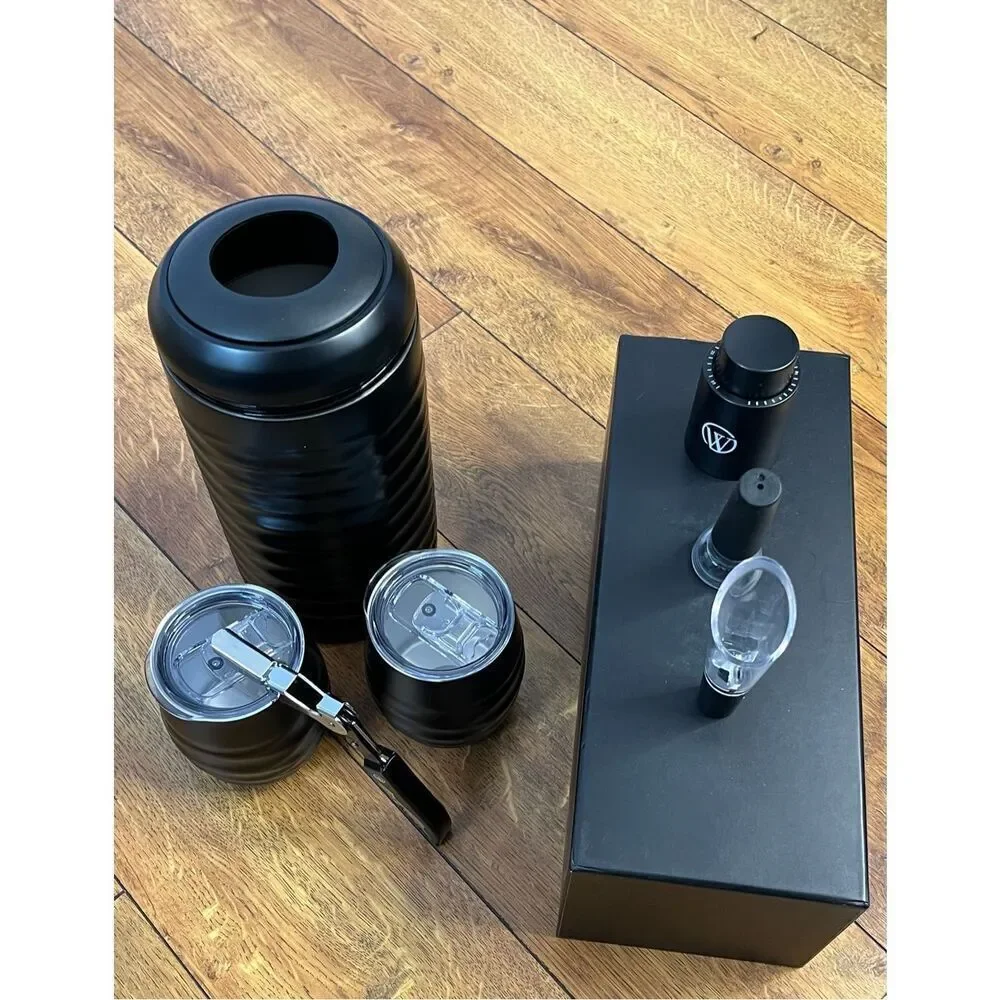 NEW IN BOX - OPEN THE WINE Complete Portable Wine Accessory Set in Black